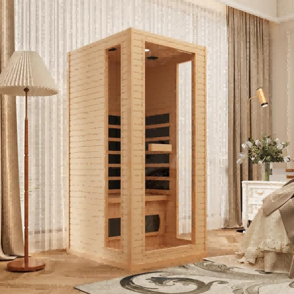 1 osoba z daleka sauna podczerwieni